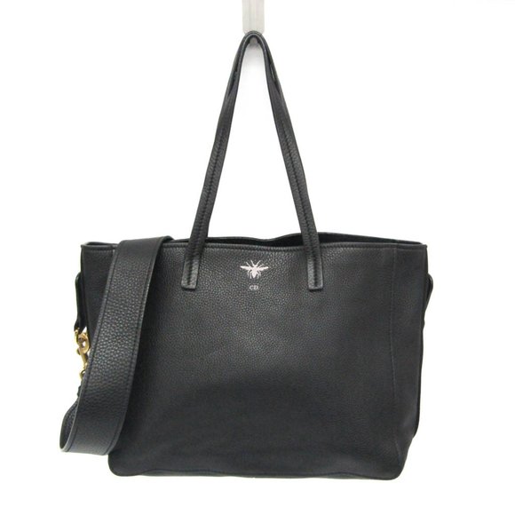 Christian Dior D-Bee Women's Leather Shoulder Bag,Tote Bag Black - Picture 1 of 10